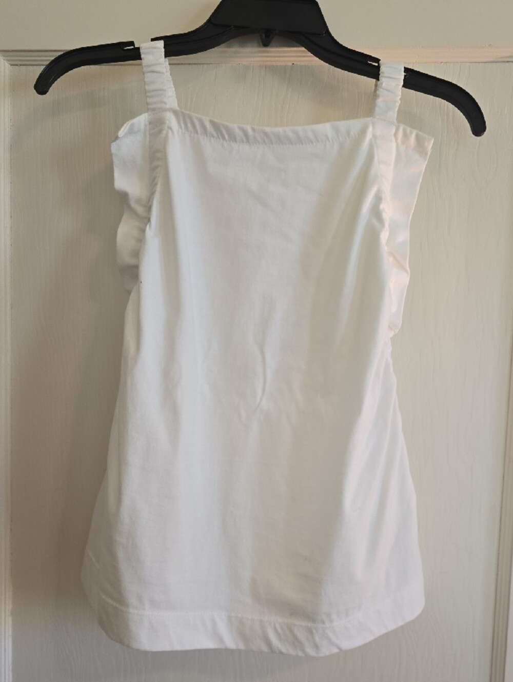 Free Assembly White Shirred Flounce Tank Top